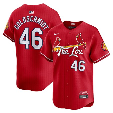 Men's St. Louis Cardinals #46 Paul Goldschmidt Red 2024 City Connect Limited Player Jersey